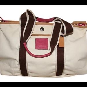 L3K_6262 Pink Brown White of White Tote